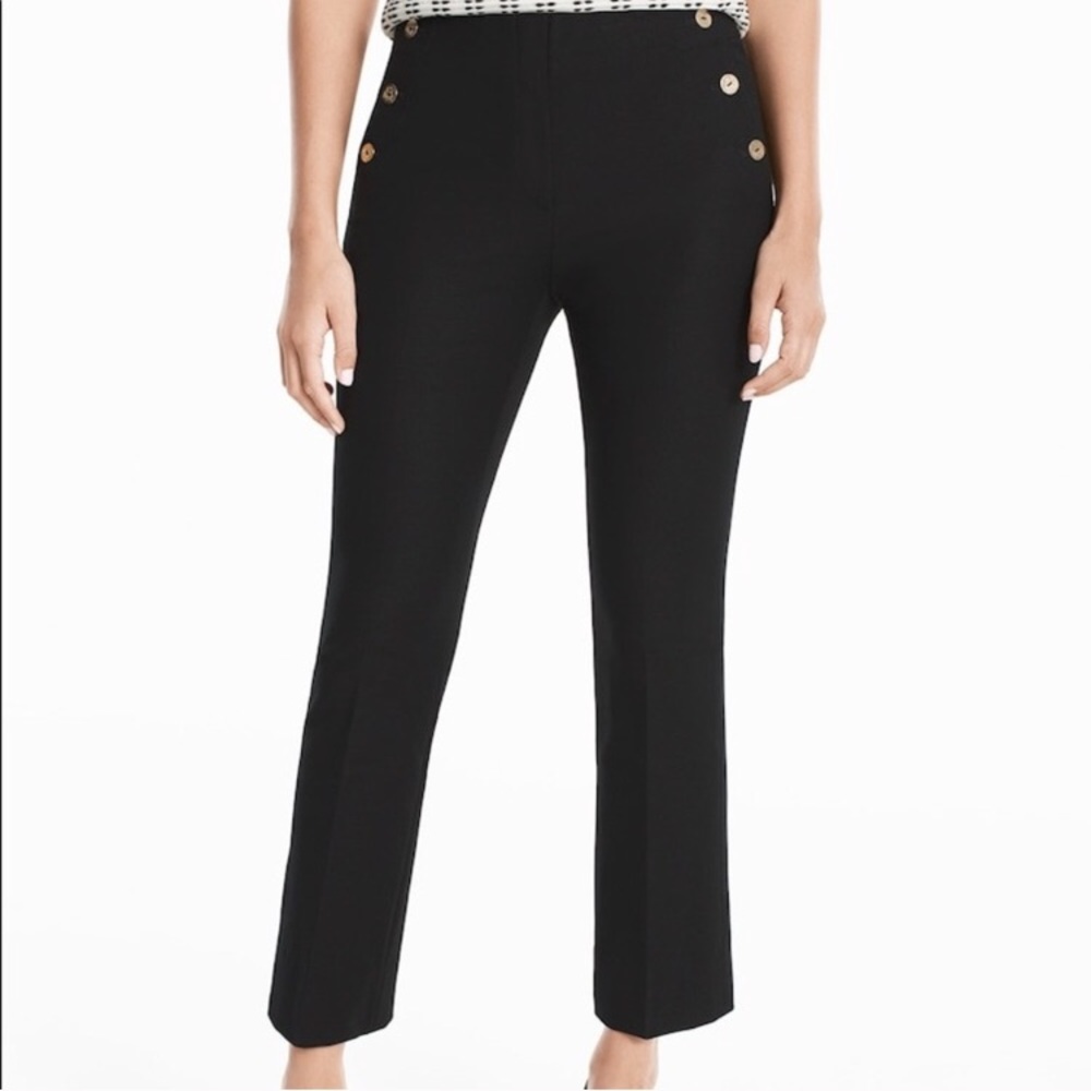 White House Black Market Black Crop Flares Sz 14